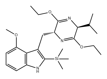 1H-Indole, 3-[[(2R,5S)-3,6-diethoxy-2,5-dihydro-5-(1-methylethyl)-2-pyrazinyl]methyl]-4-methoxy-2-(trimethylsilyl)-