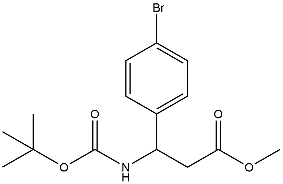 Benzenepropanoic acid, 4-bromo-β-[[(1,1-dimethylethoxy)carbonyl]amino]-, methyl ester Struktur