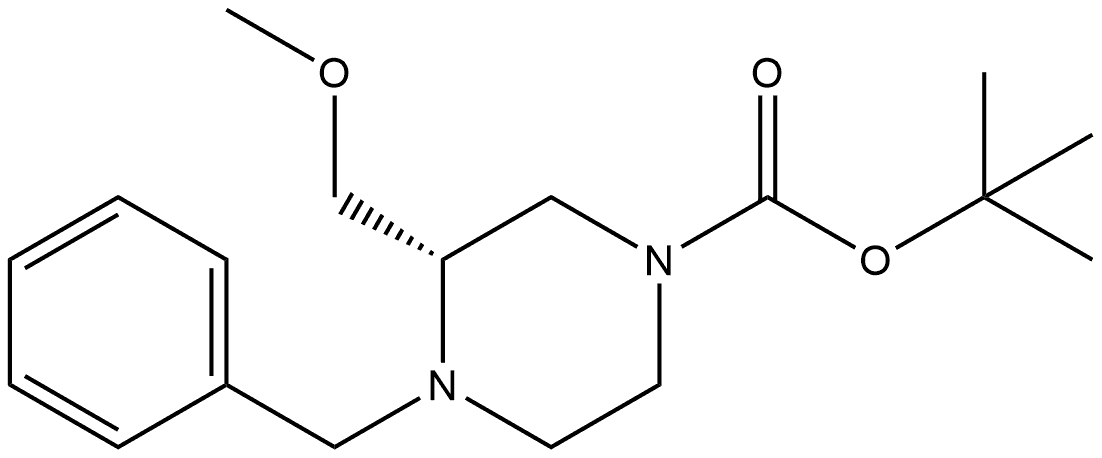 1,1-Dimethylethyl (3S)-3-(methoxymethyl)-4-(phenylmethyl)-1-piperazinecarboxylate Struktur