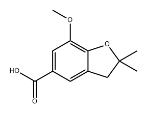 5-Benzofurancarboxylic acid, 2,3-dihydro-7-methoxy-2,2-dimethyl- Struktur