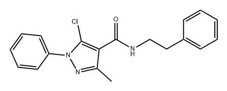 1H-Pyrazole-4-carboxamide, 5-chloro-3-methyl-1-phenyl-N-(2-phenylethyl)- Struktur