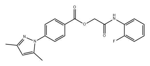 Benzoic acid, 4-(3,5-dimethyl-1H-pyrazol-1-yl)-, 2-[(2-fluorophenyl)amino]-2-oxoethyl ester Struktur