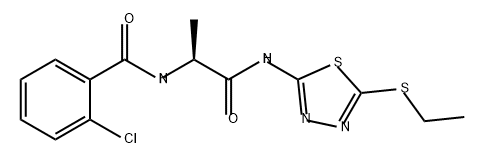 Benzamide, 2-chloro-N-[(1S)-2-[[5-(ethylthio)-1,3,4-thiadiazol-2-yl]amino]-1-methyl-2-oxoethyl]- Struktur