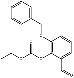 Carbonic acid, ethyl 2-formyl-6-(phenylmethoxy)phenyl ester Struktur