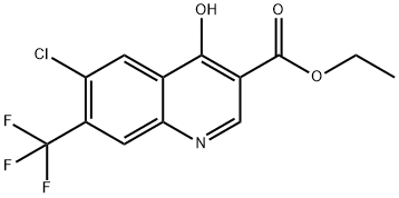 Ethyl 6-chloro-4-hydroxy-7-(trifluoromethyl)quinoline-3-carboxylate Struktur