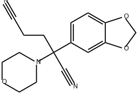 Pentanedinitrile, 2-(1,3-benzodioxol-5-yl)-2-(4-morpholinyl)- Struktur