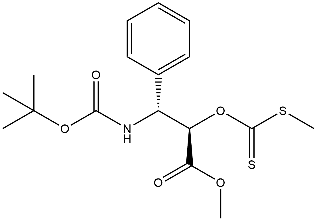 Benzenepropanoic acid, β-[[(1,1-dimethylethoxy)carbonyl]amino]-α-[(methylthio)thioxomethoxy]-, methyl ester, (αR,βR)-