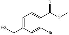 Benzoic acid, 2-bromo-4-(hydroxymethyl)-, methyl ester Struktur