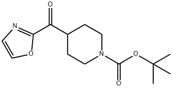 1-Piperidinecarboxylic acid, 4-(2-oxazolylcarbonyl)-, 1,1-dimethylethyl ester Struktur