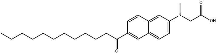 Glycine, N-methyl-N-[6-(1-oxododecyl)-2-naphthalenyl]- Struktur