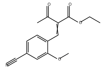 Butanoic acid, 2-[(4-cyano-2-methoxyphenyl)methylene]-3-oxo-, ethyl ester Struktur