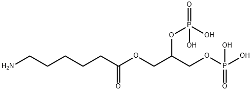 1-O-(6-aminohexanoyl)-2,3-diphosphoglycerol Struktur