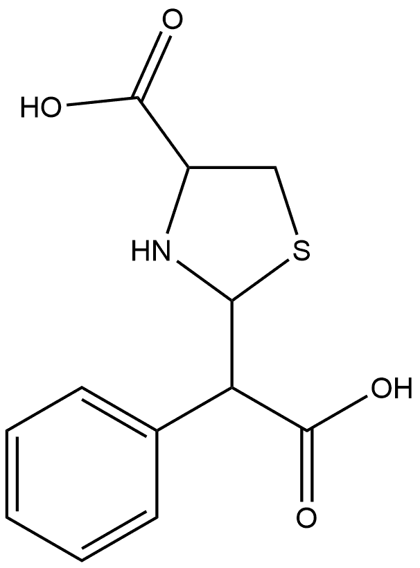 2-Thiazolidineacetic acid, 4-carboxy-α-phenyl- Struktur