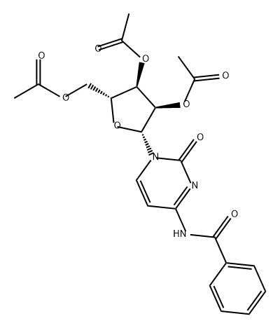 Cytidine, N-benzoyl-, 2',3',5'-triacetate Struktur