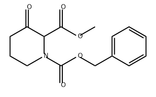 1,2-Piperidinedicarboxylic acid, 3-oxo-, 2-methyl 1-(phenylmethyl) ester Struktur