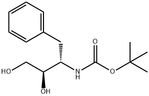 Carbamic acid, N-[(1S,2R)-2,3-dihydroxy-1-(phenylmethyl)propyl]-, 1,1-dimethylethyl ester Struktur