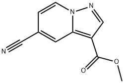 Pyrazolo[1,5-a]pyridine-3-carboxylic acid, 5-cyano-, methyl ester Struktur