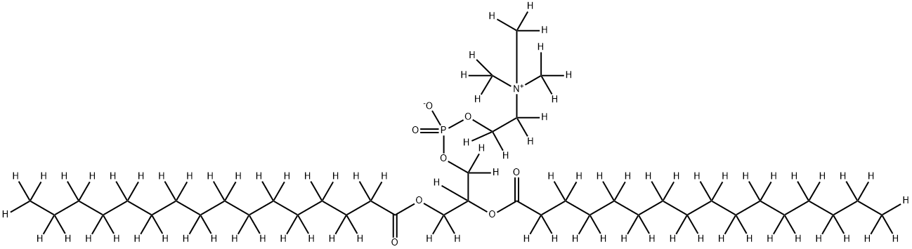 3,5,9-Trioxa-4-phosphapentacosan-1,1,2,2,6,6,7,8,8,11,11,12,12,13,13,14,14,15,15,16,16,17,17,18,18,19,19,20,20,21,21,22,22,23,23,24,24,25,25,25-d40-1-aminium, 4-hydroxy-N,N,N-tri(methyl-d3)-10-oxo-7-[(1-oxohexadecyl-2,2,3,3,4,4,5,5,6,6,7,7,8,8,9,9,10,10,11,11,12,12,13,13,14,14,15,15,16,16,16-d31)oxy]-, inner salt, 4-oxide Struktur