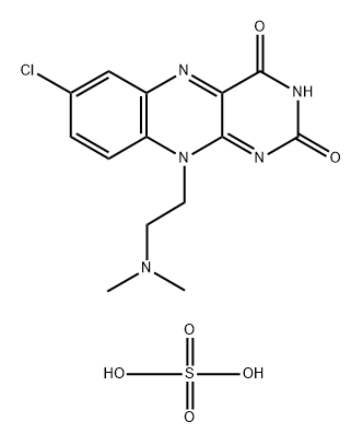 Benzo[g]pteridine-2,4(3H,10H)-dione, 7-chloro-10-[2-(dimethylamino)ethyl]-, sulfate (1:1) Struktur