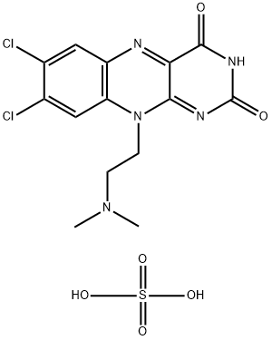 Benzo[g]pteridine-2,4(3H,10H)-dione, 7,8-dichloro-10-[2-(dimethylamino)ethyl]-, sulfate (1:1) Struktur