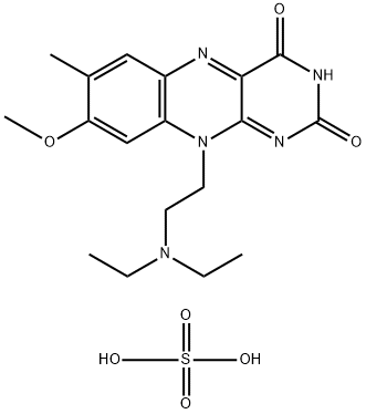 Benzo[g]pteridine-2,4(3H,10H)-dione, 10-[2-(diethylamino)ethyl]-8-methoxy-7-methyl-, sulfate (1:1) Struktur