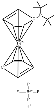 Di-t-butylphosphinoferrocene tetrafluoroborate Struktur