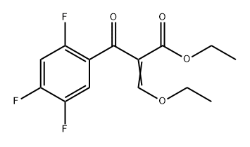 Benzenepropanoic acid, α-(ethoxymethylene)-2,4,5-trifluoro-β-oxo-, ethyl ester Struktur