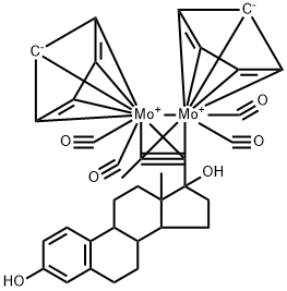 17-propynylestra-1,3,5-triene-3,17-diol dicyclopentadienyl dimolybdenum tetracarbonyl Struktur