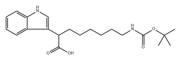 1H-Indole-3-acetic acid, α-[6-[[(1,1-dimethylethoxy)carbonyl]amino]hexyl]- Struktur