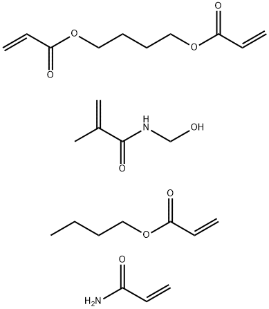 2-Propenoic acid, 1,4-butanediyl ester, polymer with butyl 2-propenoate, N-(hydroxymethyl)-2-methyl-2-propenamide and 2-propenamide Struktur