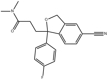 3-[5-cyano-1-(4-fluorophenyl)-1,3-dihydro-2-benzofuran-1-yl]-N,N-dimethylpropanamide Struktur