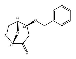 .beta.-D-erythro-Hexopyranos-2-ulose, 1,6-anhydro-3-deoxy-4-O-(phenylmethyl)- Struktur