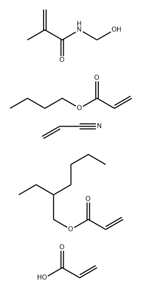 2-Propenoic acid, polymer with butyl 2-propenoate, 2-ethylhexyl 2-propenoate, N-(hydroxymethyl)-2-methyl-2-propenamide and 2-propenenitrile Struktur