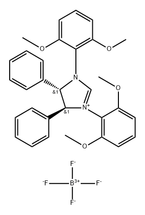 (4S,5S)-1,3-Bis(2,6-dimethoxyphenyl)-4,5-diphenyl-4,5-dihydro-1H-imidazol-3-ium tetrafluoroborate Struktur