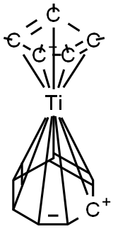 Titanium, eta7-cycloheptatrienyl-eta5-1,2,3,4,5-pentamethylcyclopentad ienyl- Struktur