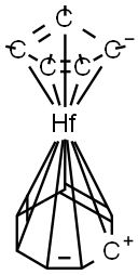 cycloheptane, hafnium, 1,2,3,4,5-pentamethylcyclopentane Struktur