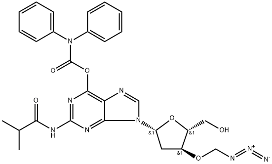 N2-Isobutyryl-O6-diphenylcarbamoyl-3'-O-azidomethyl-2'-deoxyguanosine Struktur