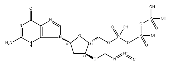 guanosine 5'-(tetrahydrogen triphosphate), 2'-deoxy-3'-O-(azidomethyl)- Struktur