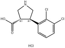 3-Pyrrolidinecarboxylic acid, 4-(2,3-dichlorophenyl)-, hydrochloride (1:1), (3S,4R)- Struktur