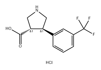 3-Pyrrolidinecarboxylic acid, 4-[3-(trifluoromethyl)phenyl]-, hydrochloride (1:1), (3S,4R) Struktur