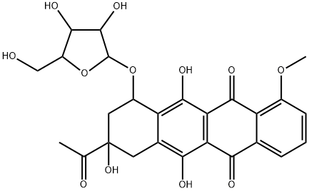 7-O-ribofuranosyldaunomycinone Struktur