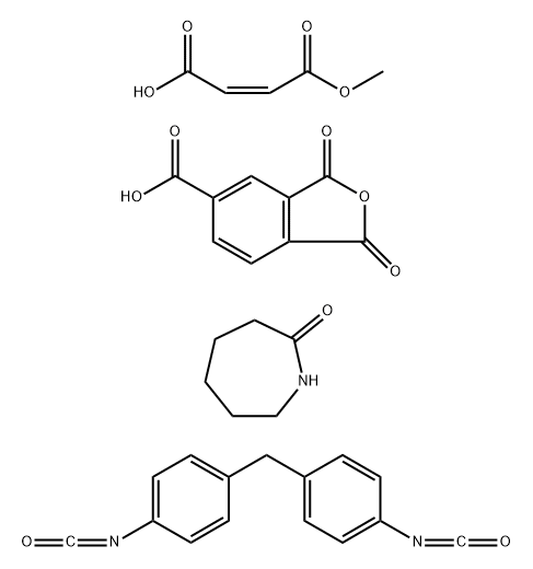 2-Butenedioic acid (Z)-, monomethyl ester, polymer with 1,3-dihydro-1,3-dioxo-5-isobenzofurancarboxylic acid, hexahydro-2H-azepin-2-one and 1,1'-methylenebis[4-isocyanatobenzene] Struktur