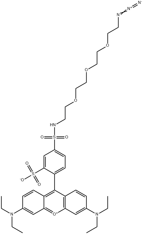 Xanthylium, 9-[4-[[[2-[2-[2-(2-azidoethoxy)ethoxy]ethoxy]ethyl]amino]sulfonyl]-2-sulfophenyl]-3,6-bis(diethylamino)-, inner salt Struktur