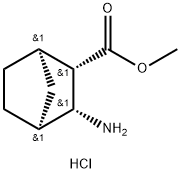 Bicyclo[2.2.1]heptane-2-carboxylic acid, 3-amino-, methyl ester, hydrochloride (1:1), (1R,2S,3R,4S)- Struktur