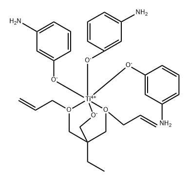 Titanium, tris(3-aminophenolato-.kappa.O)2,2-bis(2-propenyloxy-.kappa.O)methyl-1-butanolato-.kappa.O-, (OC-6-22)- Struktur