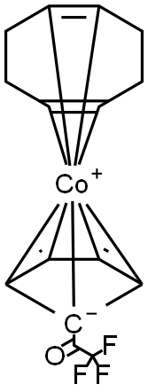 Cobalt, eta4-1,5-cyclooctadiene-eta5-trifluoroacetylcyclopentadienyl- Struktur