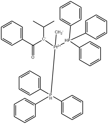 (1-Benzoyl-2-methylpropyl)methylbis(triphenylphosphine)platinum Struktur