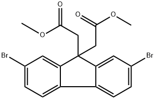 dimethyl 2,2'-(2,7-dibromo-9H-fluorene-9,9-diyl)diacetate Struktur