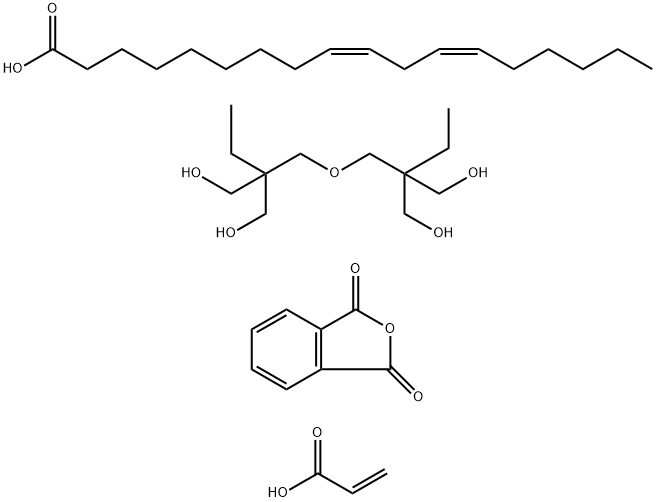 9,12-Octadecadienoic acid (9Z,12Z)-, dimer, polymer with 1,3-isobenzofurandione, 2,2-oxybis(methylene)bis2-ethyl-1,3-propanediol and 2-propenoic acid Struktur