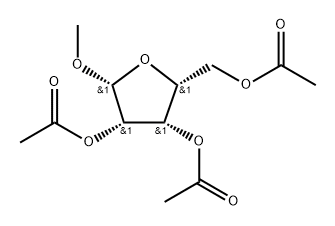 Methyl 2,3,5-tri-O-acetylpentofuranoside Struktur